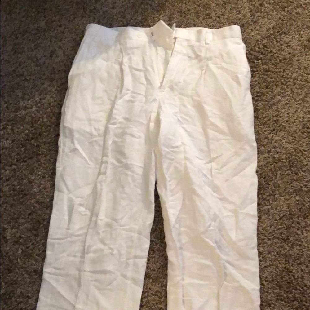 White linen pants men